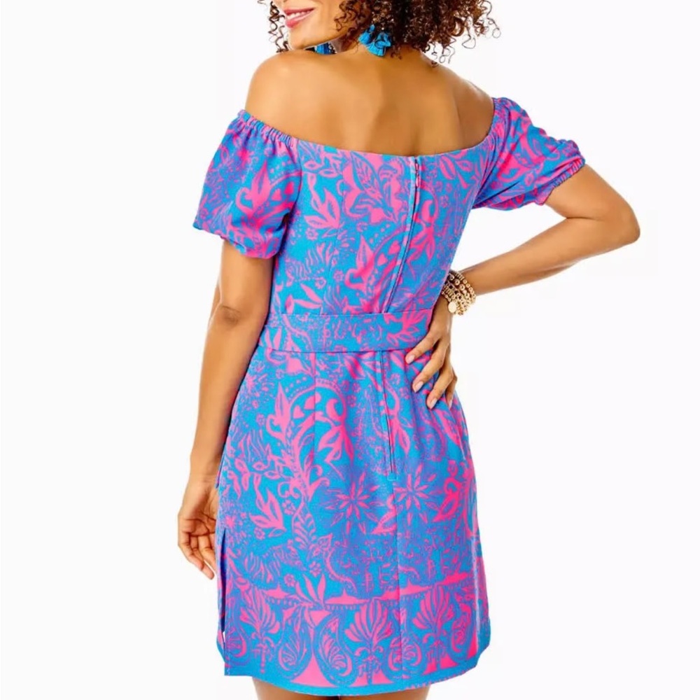 Worn once - Gorgeous Lilly Pulitzer size 6 Jada Off-The-Shoulder Romper! - Picture 2 of 6
